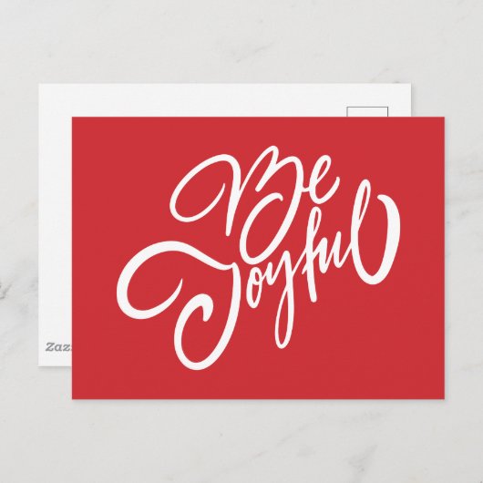 Elegant Be Joyful Holiday Design Briefkaart (Voorkant / Achterkant)