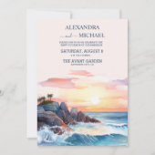 Elegant Beach Blue Ocean Wedding Kaart (Voorkant)