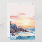 Elegant Beach Blue Ocean Wedding Kaart (Achterkant)