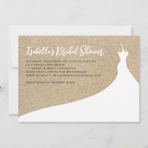 Elégant Beach Bridal Shower Invitation blanc