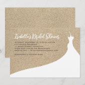 Elegant Beach Bridal Shower Invitation white Kaart (Voorkant / Achterkant)