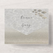 Elegant Beach bruiloft in één uitnodiging (Achterkant)