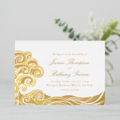 Elégant Beach Destination Foil Invitation (Debout devant)