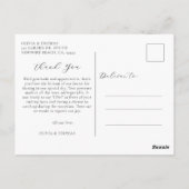 Elegant Beach Destination Wedding Foto Dank je Briefkaart (Achterkant)