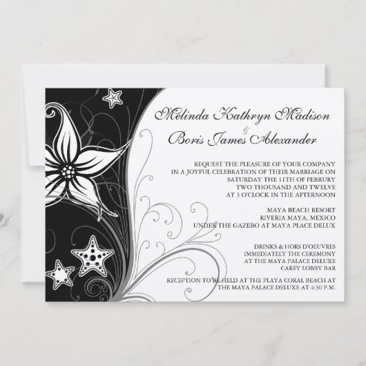 Elégant Beach Destination Wedding Invitations à th (Devant)