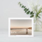 Elegant Beach Modern class Weddenschap Foto bedank Briefkaart (Staand voorkant)