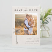 Elegant Beach Photo Wedding Save the Date (Staand voorkant)