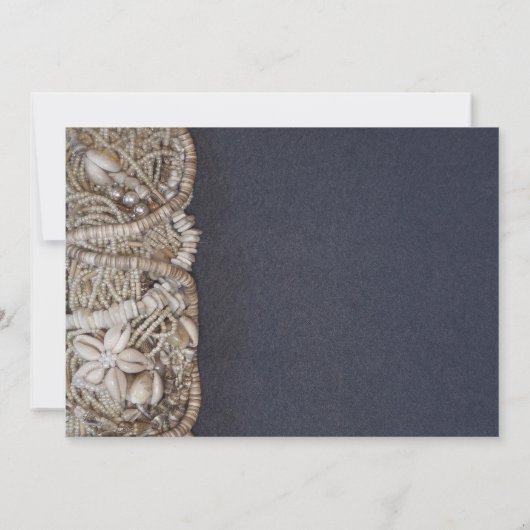 Elégant Beach Puka Coques Mariage Invitations (Dos)