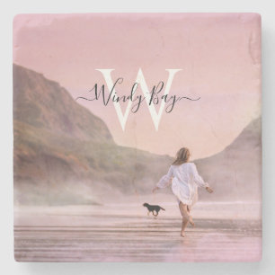 Elegant Beach Scene Photography Stone Onderzetter