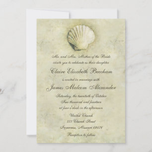Elegant Beach Seashell 5x7 Weddenschap Kaart