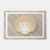 Elegant Beach & Seashell Monogram Deurmat (Voorkant)