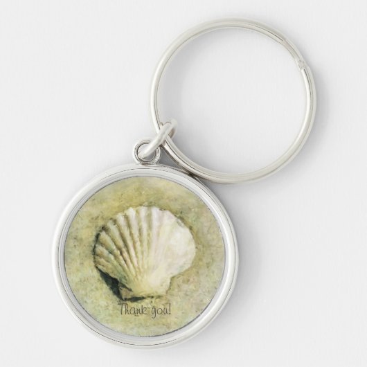 Elegant Beach Seashell Sleutelhanger (Voorkant)