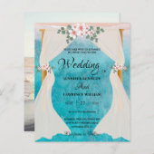 Elegant Beach Seaside Tulle Arbor foto bruiloft (Voorkant / Achterkant)