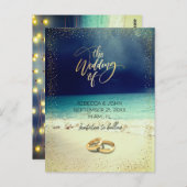 Elegant Beach Summer Wedding Briefkaart (Voorkant / Achterkant)