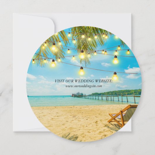 Elégant Beach Summer Wedding Enregistrer la carte (Dos)