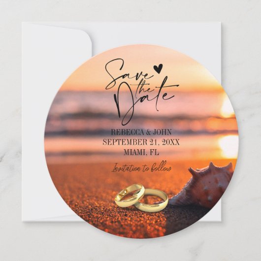 Elégant Beach Summer Wedding Enregistrer la carte (Devant)