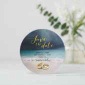 Elégant Beach Summer Wedding Enregistrer la carte (Debout devant)