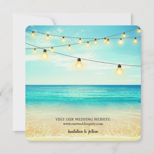 Elegant Beach Summer Wedding Save the Date Kaart (Achterkant)