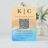 Elegant Beach theme Wedding Enclosure Card Informatiekaartje (Staand voorkant)
