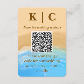 Elegant Beach theme Wedding Enclosure Card Informatiekaartje