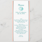 Elegant Beach Theme Zee Shell Wedding Table Menu (Voorkant)