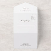 Elegant Beach Threaded Weddenschap met QR-code RSV All In One Uitnodiging (Buitenkant)