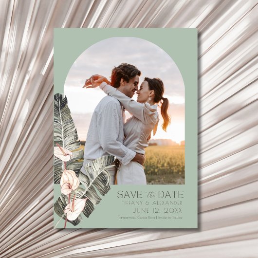 Elegant Beach Tropical Photo Wedding  Save The Date