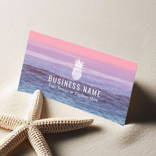 Elegant Beach Tropische ananas Event Planning Visitekaartje