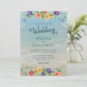 Elegant Beach Waterverf Kaart (Staand voorkant)