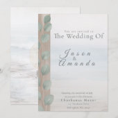 Elegant Beach with Soft Blue Wash  Kaart (Voorkant / Achterkant)