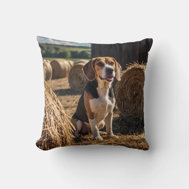 Elegant Beagle Sierkussen (Voorkant)
