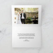 Elegant Beatrice Script Photo Wedding Bedankkaart (Binnen)