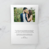 Elegant Beatrice Script Photo Wedding Bedankkaart (Binnen)