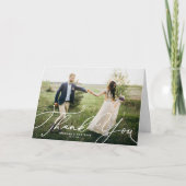 Elegant Beatrice Script Photo Wedding Bedankkaart (Voorkant)