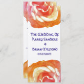 Elégant, Beau Faire-part de mariage Rose (Devant / Derrière)