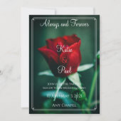 Elégant Beau Faire-part de mariage Rose (Devant)