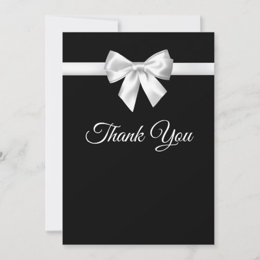 Elegant Beauful Black White Weddenschap Bedankkaart (Voorkant)