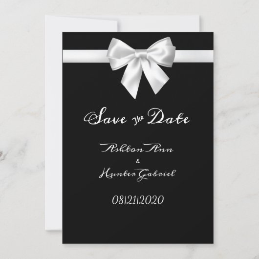 Elegant Beauful Black White  Weddenschap Save The Date (Voorkant)