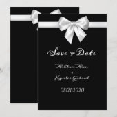 Elegant Beauful Black White  Weddenschap Save The Date (Voorkant / Achterkant)