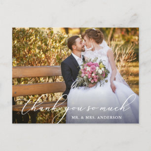 Elegant Beauful Calligraphy Photo Wedding Briefkaart
