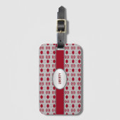 Elegant Beauful Silver en Burgundy Bagagelabel (Voorkant (verticaal))