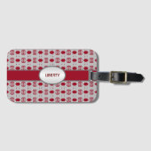 Elegant Beauful Silver en Burgundy Bagagelabel (Voorkant (horizontaal))