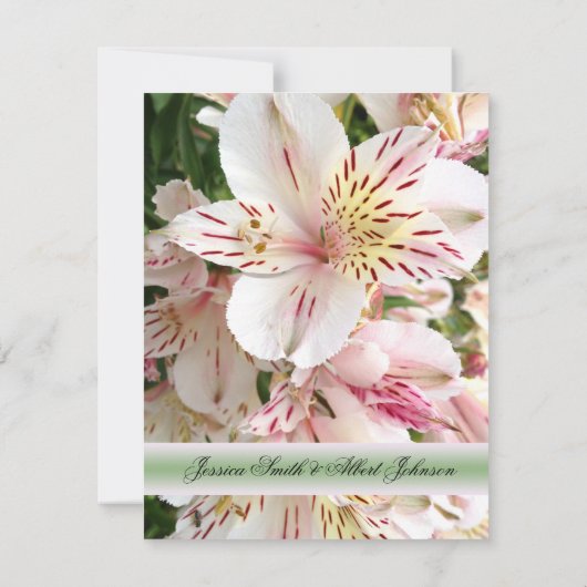 Elégant Beauté Alstroemeria Faire-part de mariage (Dos)
