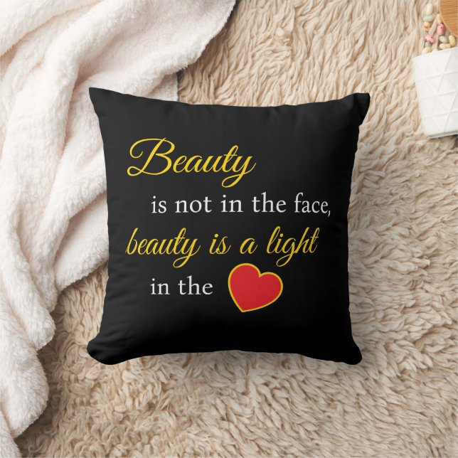 Elegant Beauté Slogan Coussin - Moderne Style Home (Couverture)