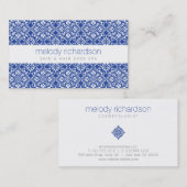 Elegant Beauty  Blauw Patroon Visitekaartje (Voorkant / Achterkant)