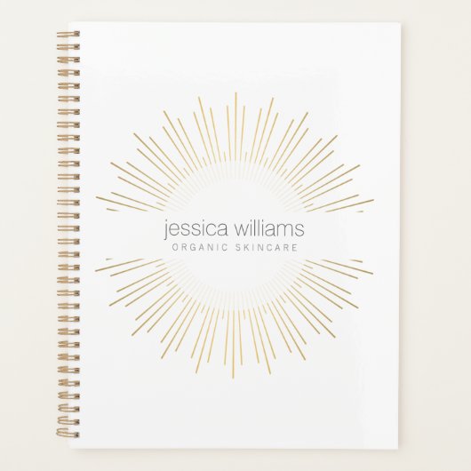 Elegant Beauty Gold Sunburst Afspraakboek Planner (Voorkant)