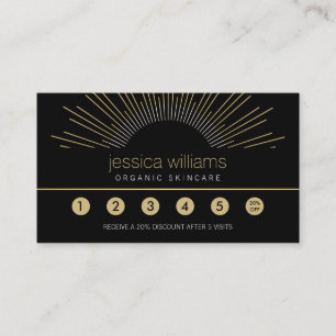 Elegant Beauty Gold Sunburst Black Loyalty Kaart
