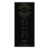 Elegant Beauty Gold Sunburst op zwart Reclamekaart (Voorkant)