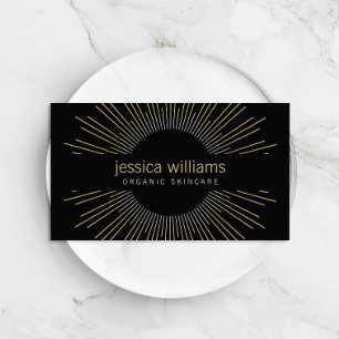 Elegant Beauty Gold Sunburst op zwart Visitekaartje