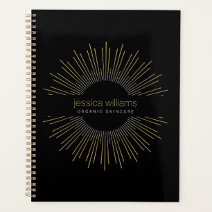 Elegant Beauty Gold Sunburst Zwart Afspraak Planner